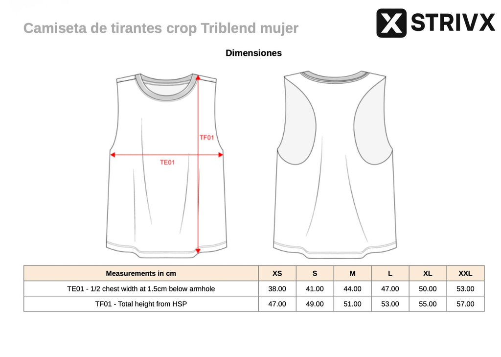 Camiseta de Tirantes Crop STRIVX